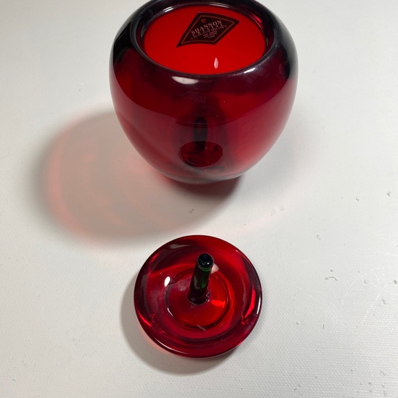 Godinger Shannon Crystal Designs of Ireland Red Apple Lidded Trinket votive - Picture 5 of 16